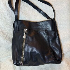 Frye Lena Black Leather Conververtible Shoulder Bag